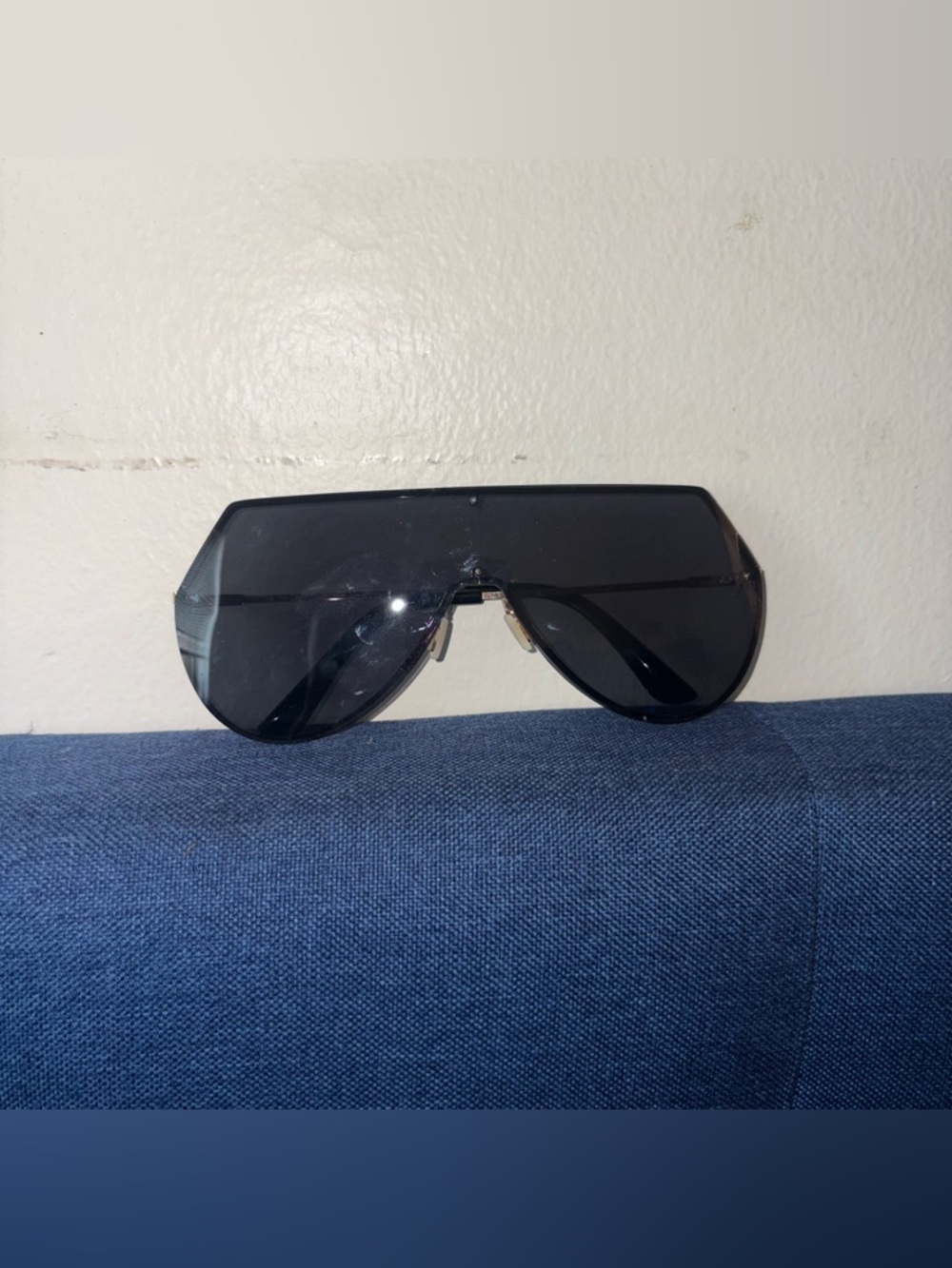 Oversized Shield Sunglasses in Dark Smoke